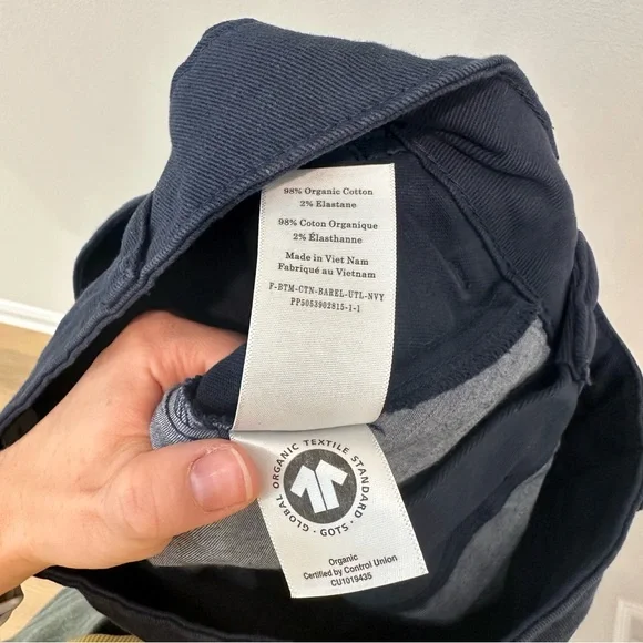 Everlane The Utility Barrel Pant Jean Cotton Twill Navy Blue High Rise 4 Panel - Picture 13 of 16